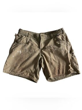 Carhartt Shorts Womens 10 Beige 102094 Original Fit Work Carpenter Loop Stretch